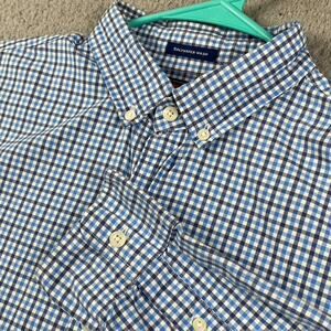 Vineyard Vines Slim Fit Saltwater Wash Button Down Shirt Men's M Blue Plaid